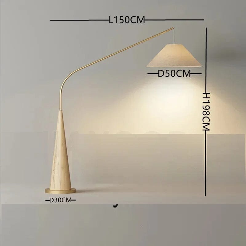 Zirac – Luxury Floor Lamp with Wooden Arch and Fabric Shade