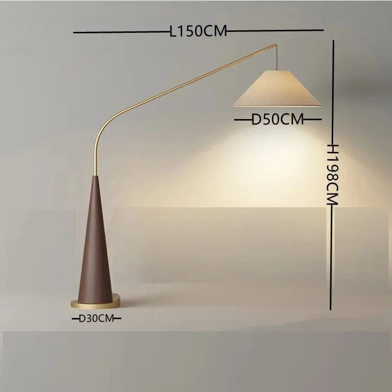Zirac – Luxury Floor Lamp with Wooden Arch and Fabric Shade